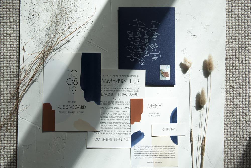 bryllupsinvitasjon, meny og så videre